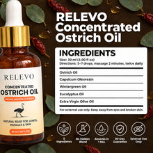 RELEVO Concentrated Ostrich Oil ingredients and directions